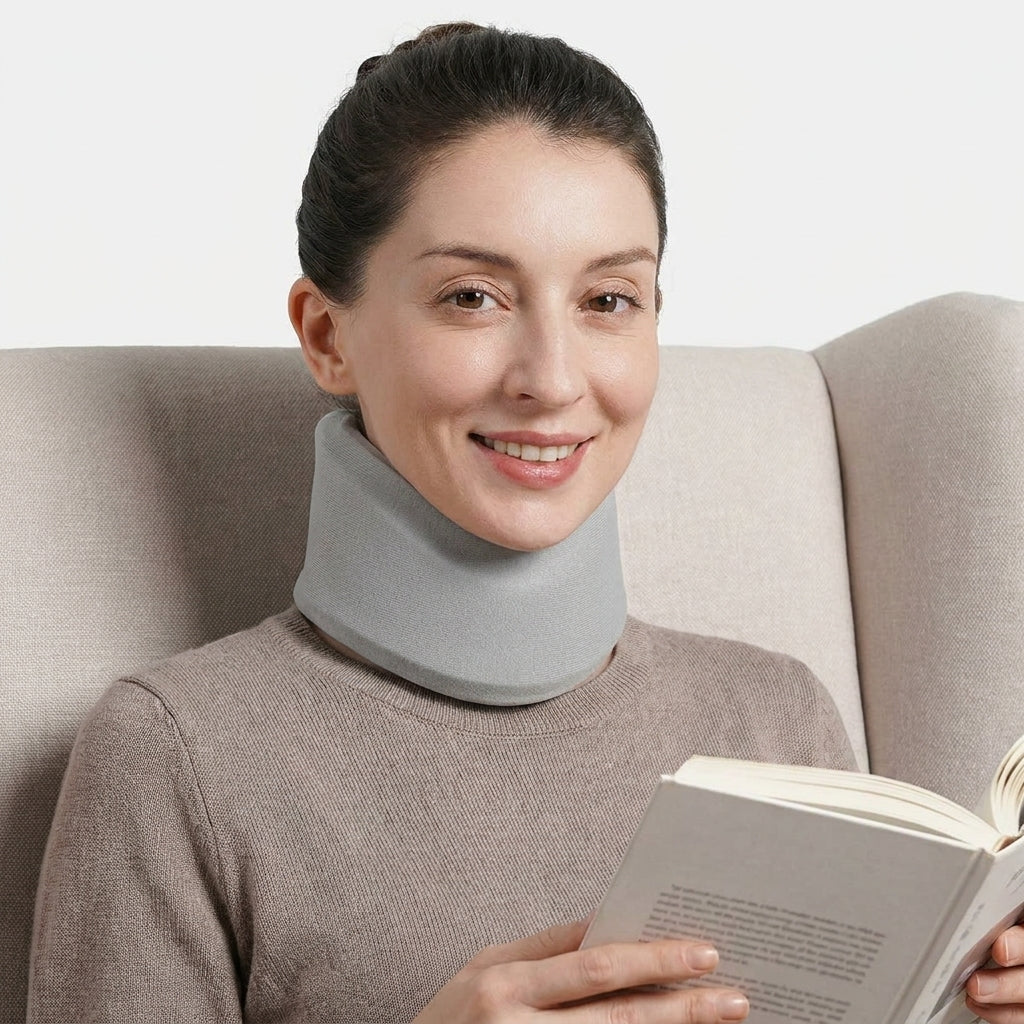 Collier cervical C2 porté par une femme 