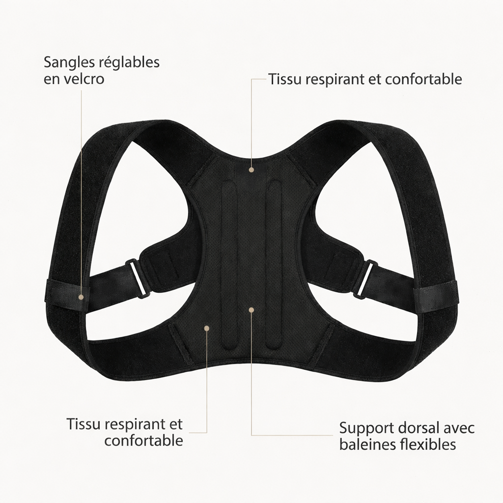 Correcteur de posture médical vue de dos 