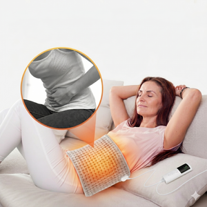 Coussin chauffant dos ventre femme qui dort
