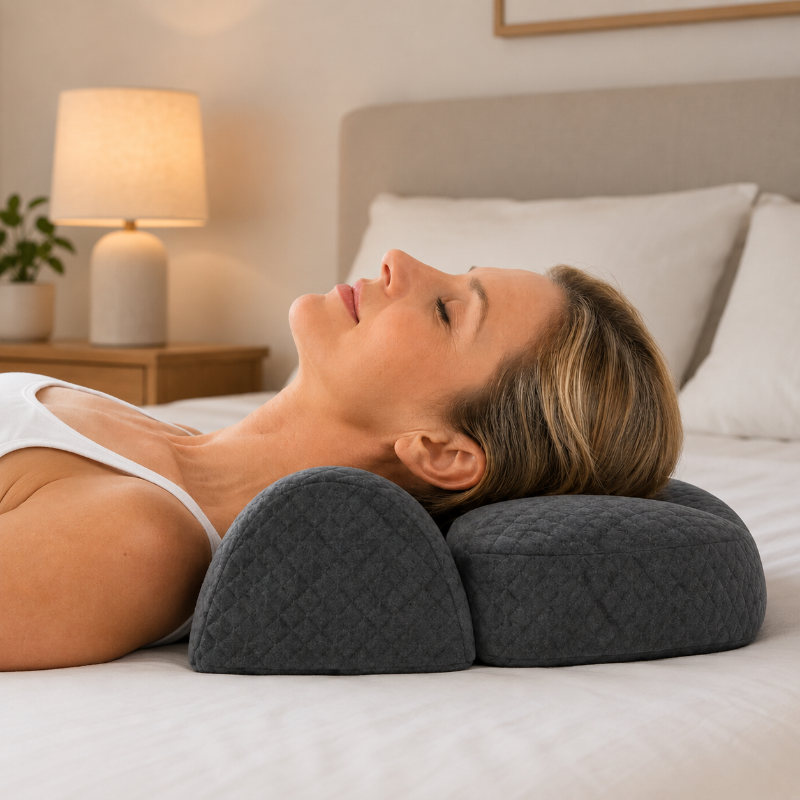 Oreiller pour nuque femme qui dort