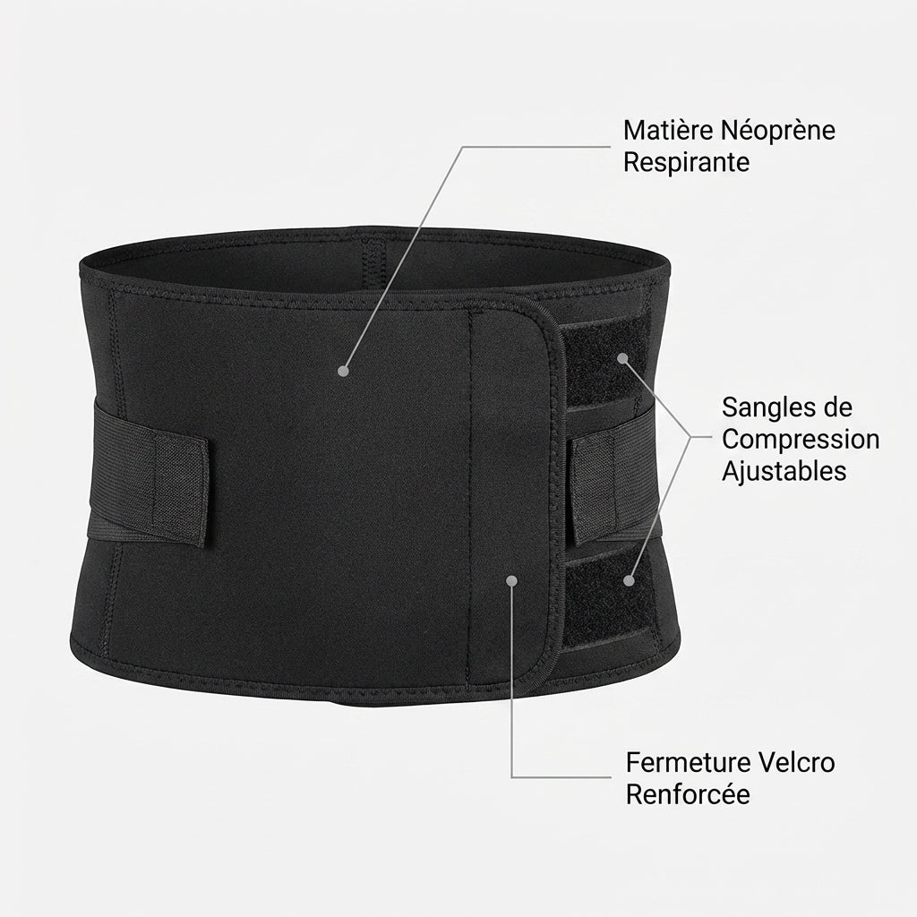 Ceinture de contention dorsale vue de face