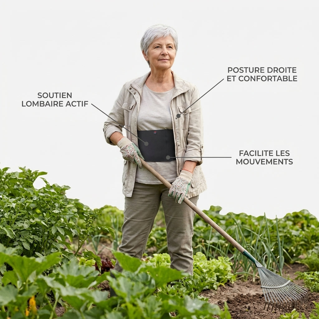 Ceinture de contention dorsale portée par une femme Image