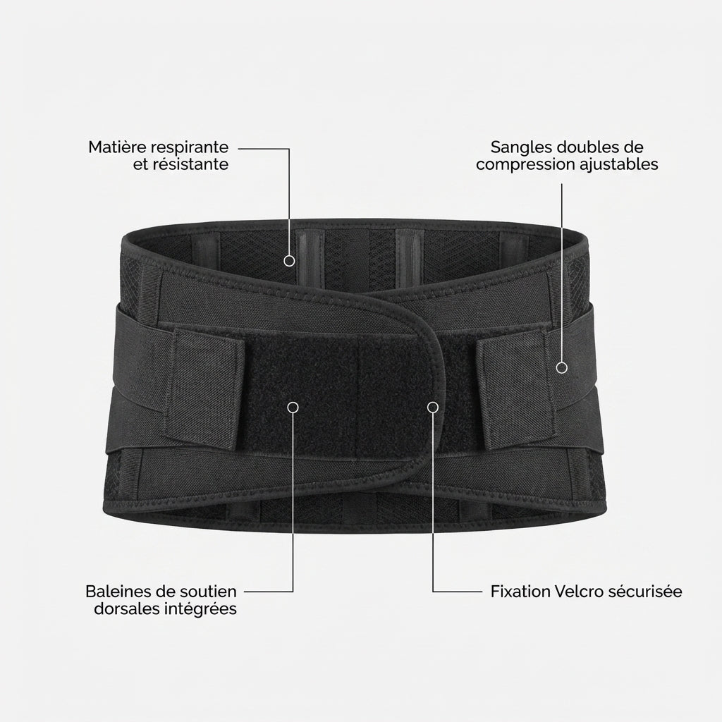 Détail du système de serrage ceinture lombaire