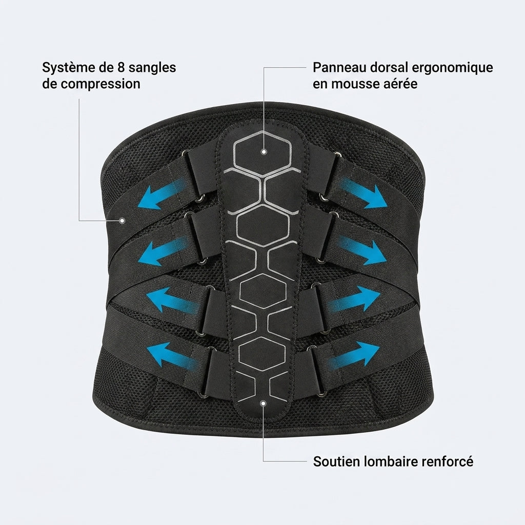 Ceinture dorso lombaire vue de dos