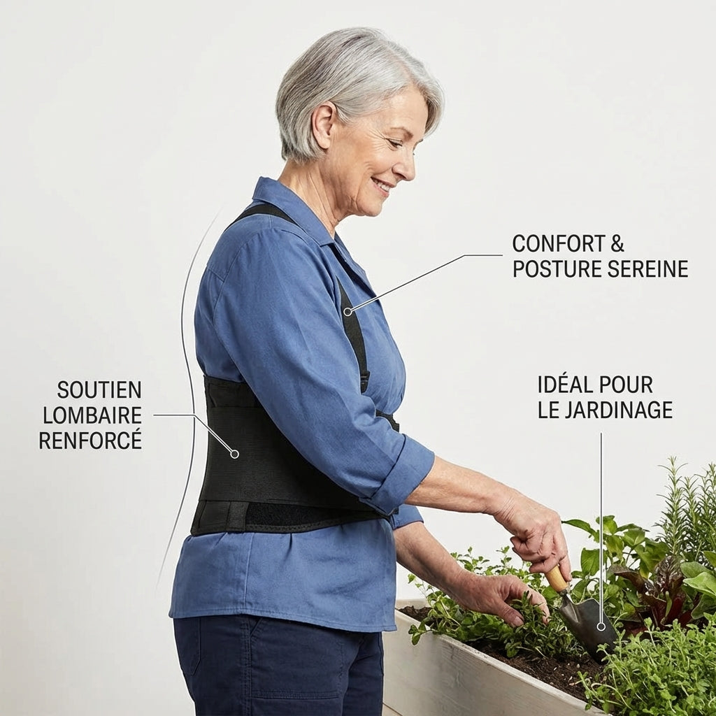 Ceinture lombaire travail portée par une femme