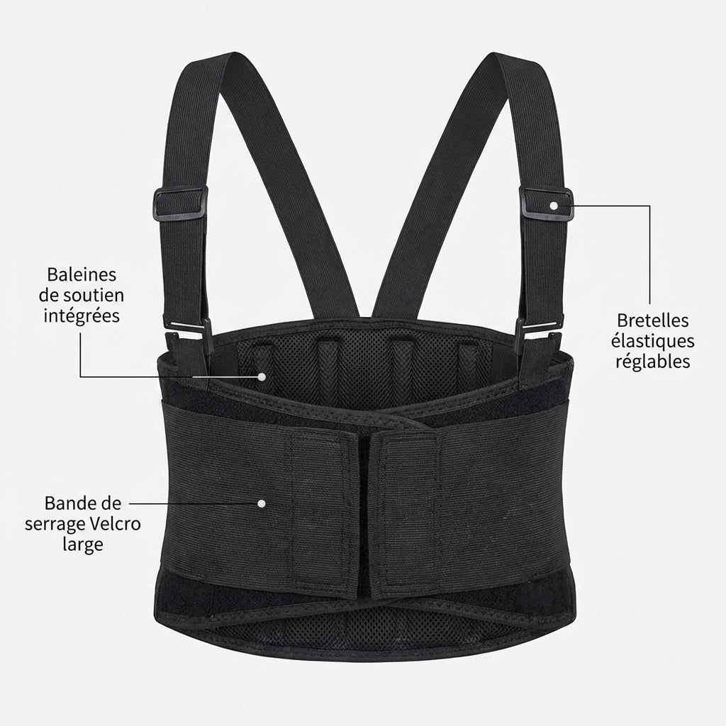Ceinture lombaire travail vue de face