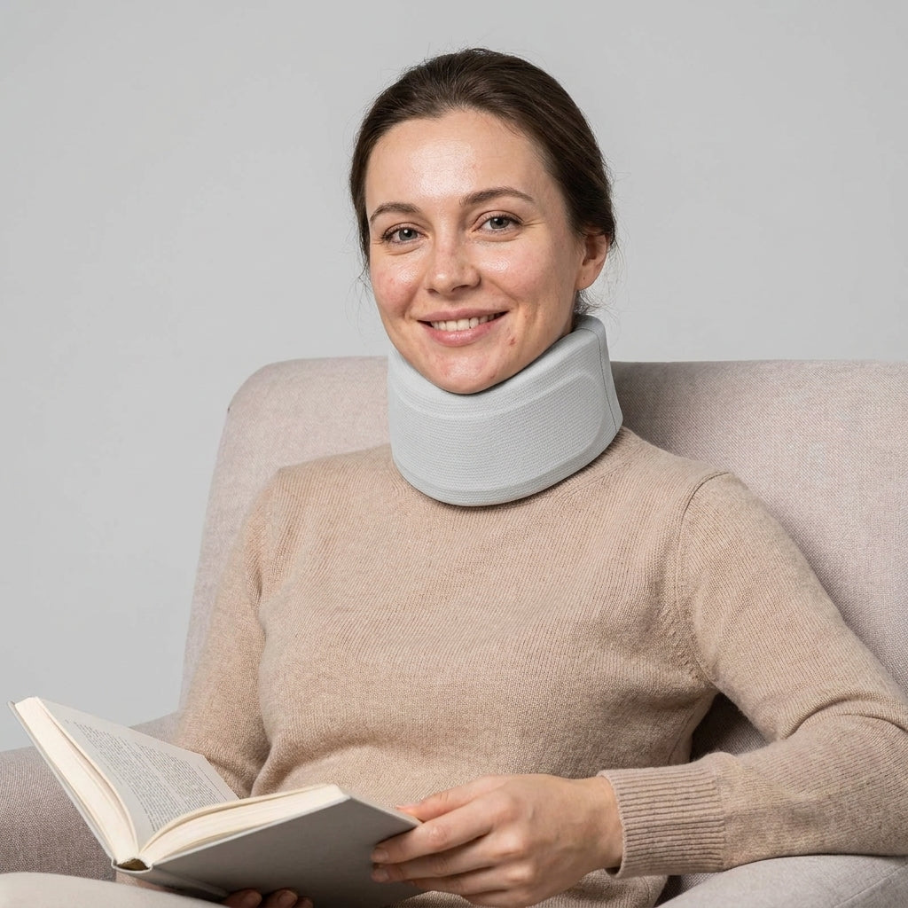 Collier cervical souple porter par une femme 