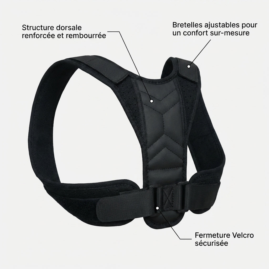 Correcteur de posture dorsale vue de dos