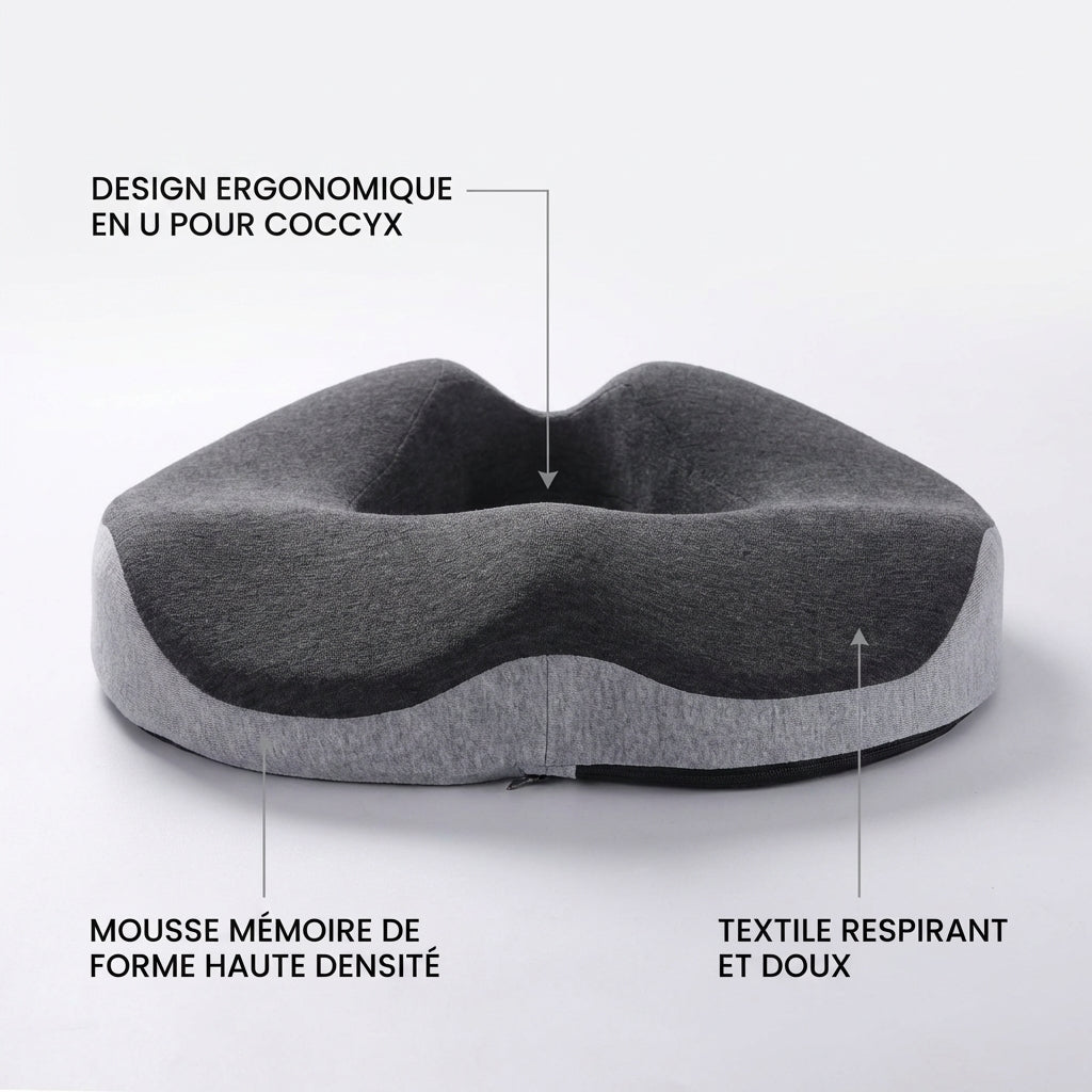 Coussin bouée coccyx - vue de dessus avec orifice central Image