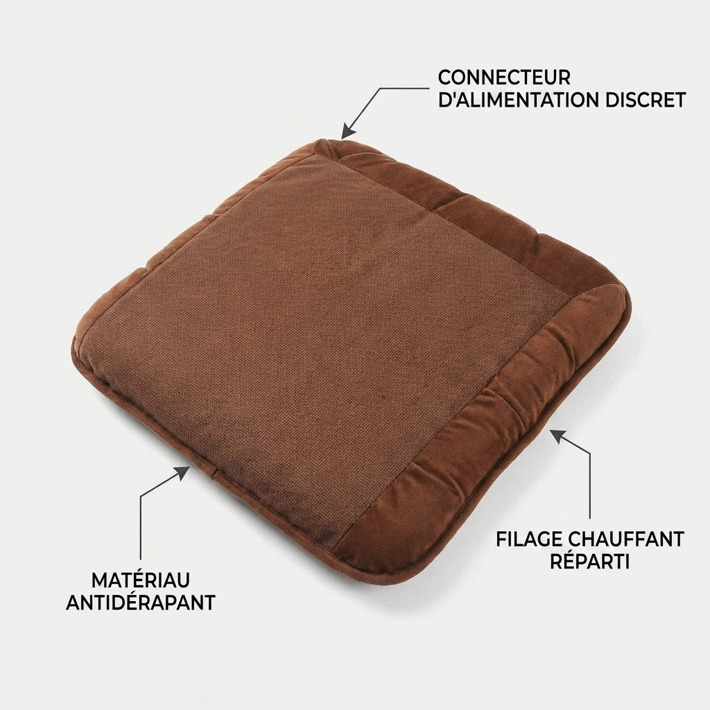 Coussin chauffant pour dos vue de dos