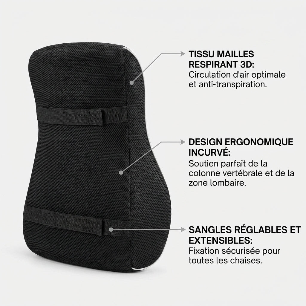 Coussin maintien dos vue de dos