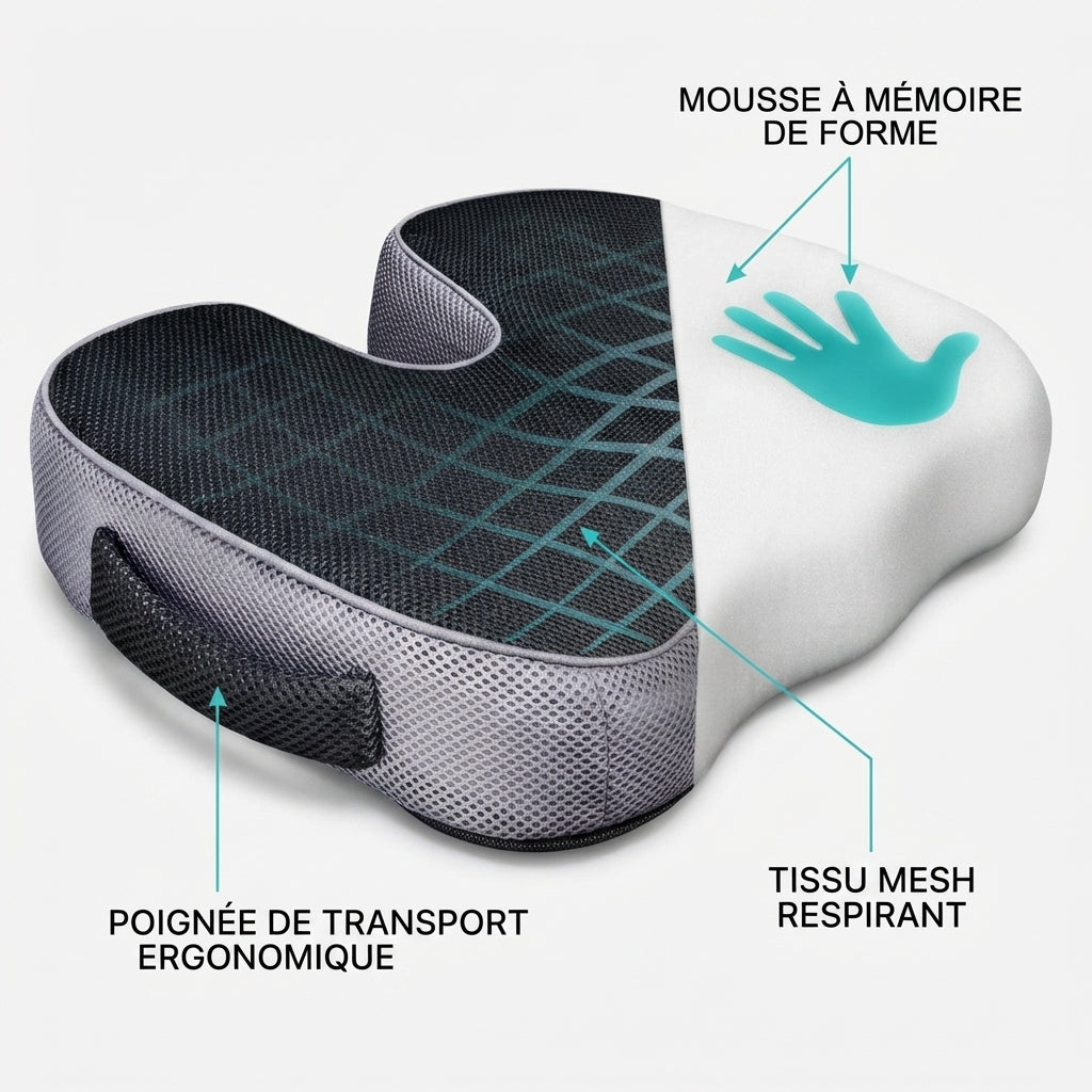 Détails coussin pour fracture coccyx 
