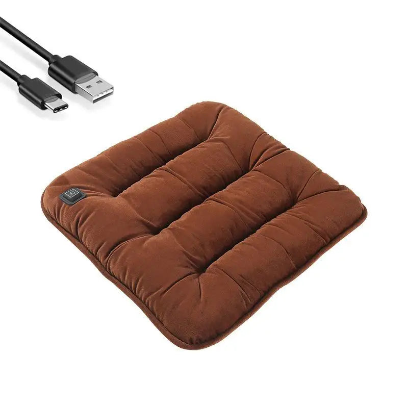 Coussin chauffant pour dos couleur marron