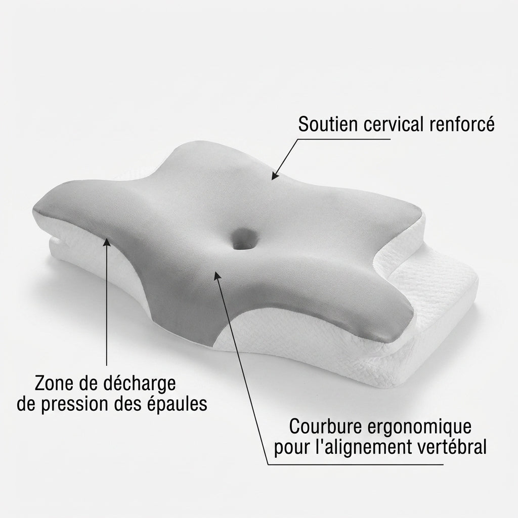 Oreiller arthrose cervicale vue de dos